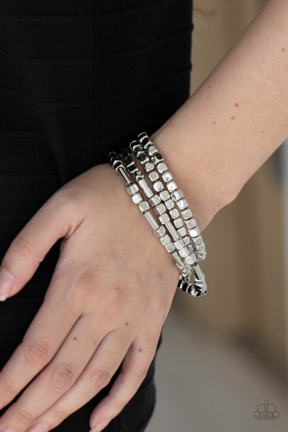 Paparazzi ♥ Metro Materials - Silver ♥ Bracelet