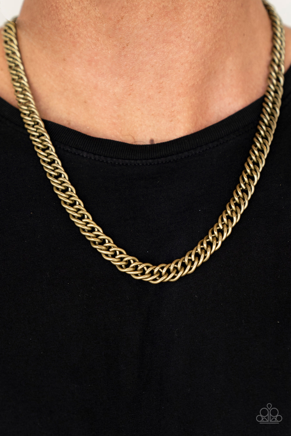 Paparazzi ♥ Winners Circle - Brass ♥ Mens Necklace
