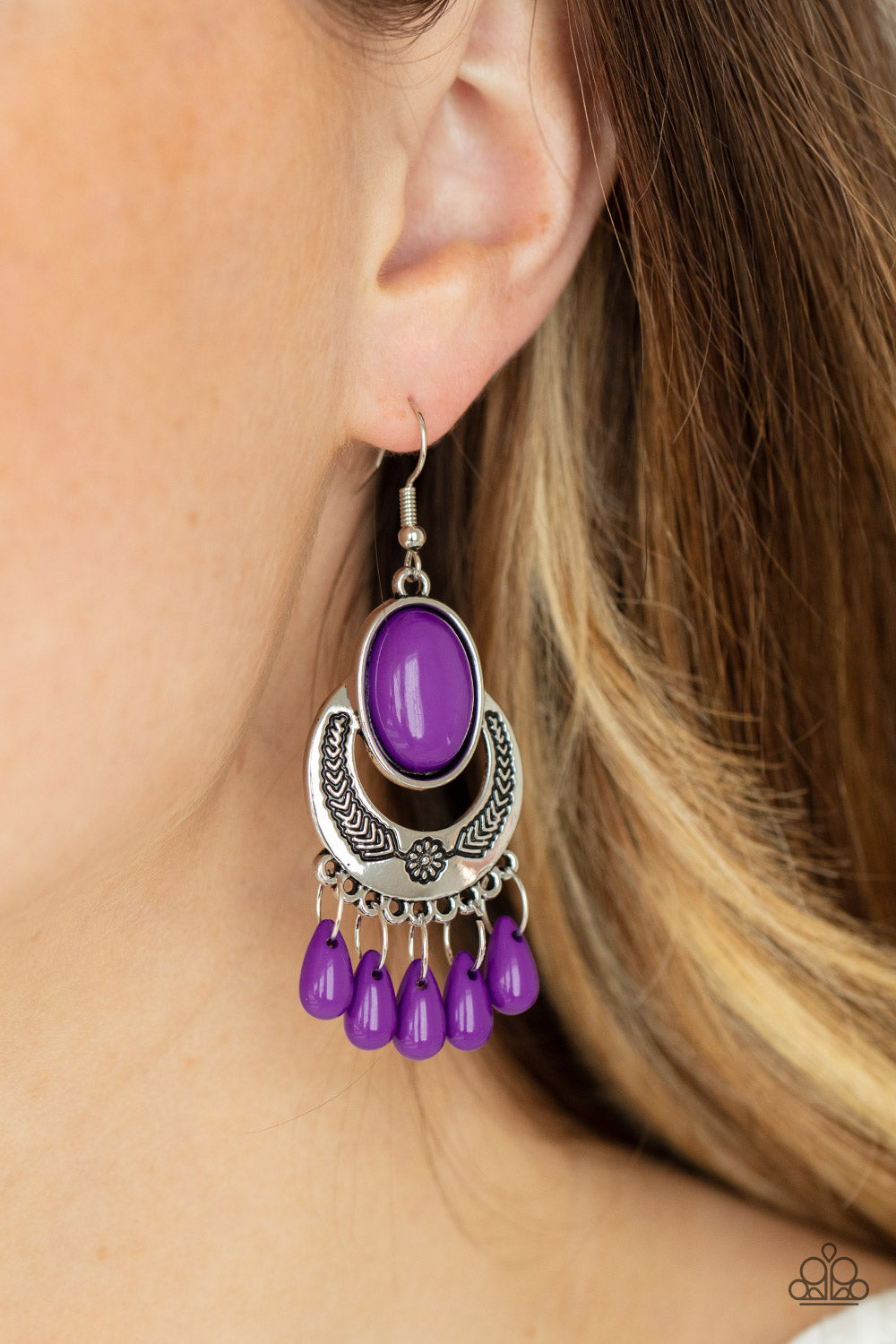 Paparazzi ♥ Prairie Flirt - Purple ♥ Earrings