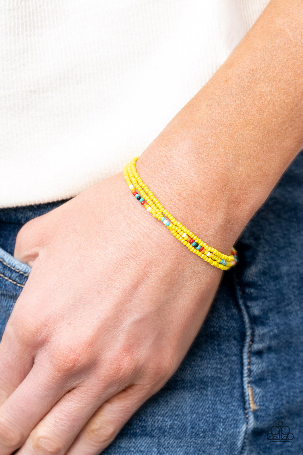 Paparazzi ♥ Basecamp Boyfriend - Yellow ♥ Bracelet