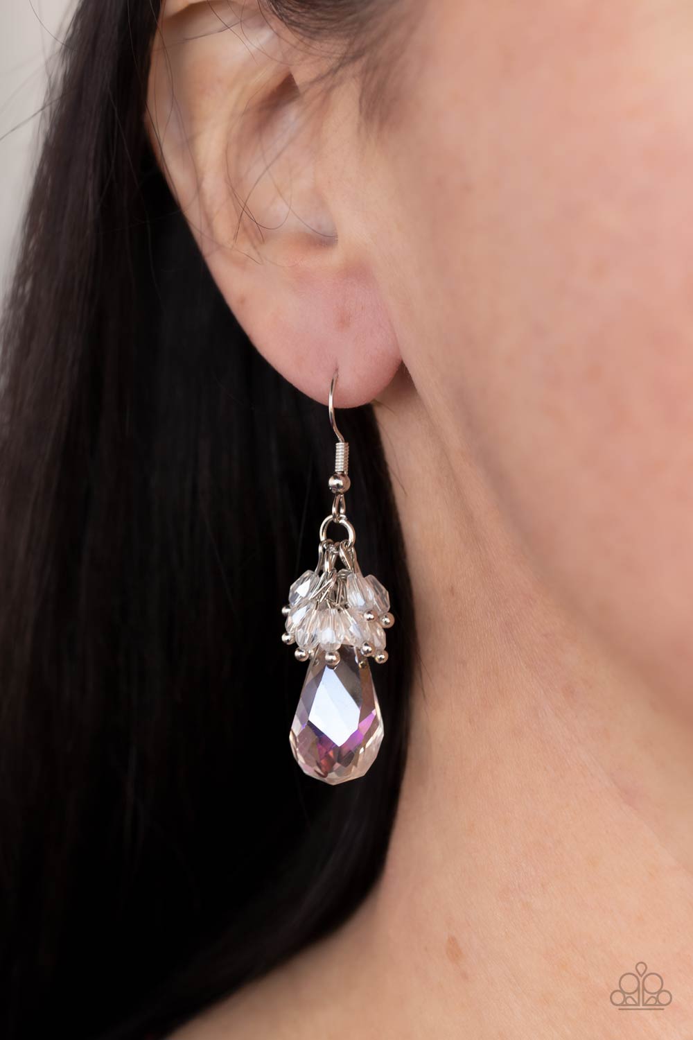 Paparazzi ♥ Well Versed in Sparkle - White ♥ Earrings