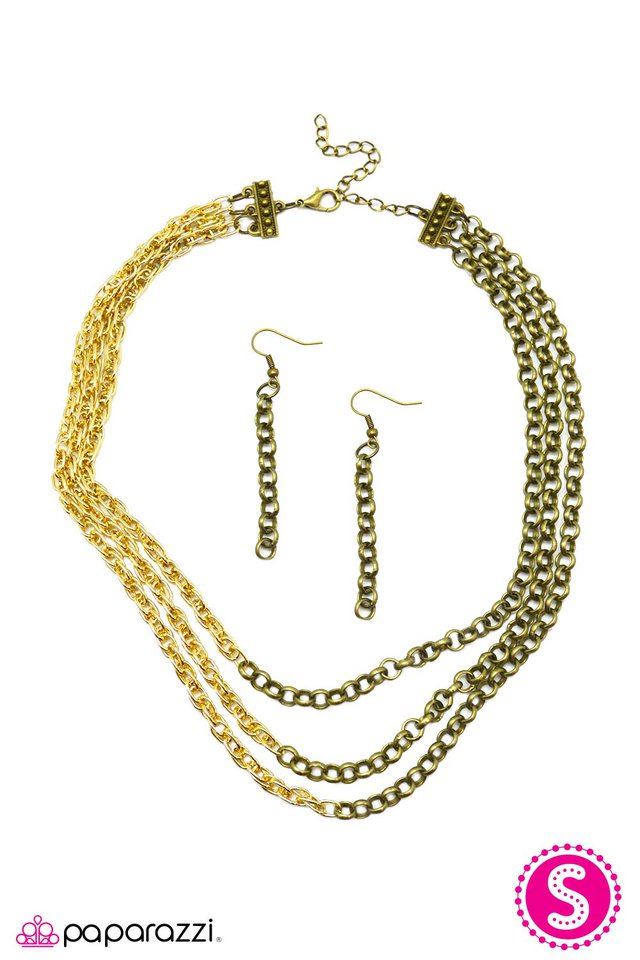 Paparazzi ♥ Quicksand - Brass ♥ Necklace