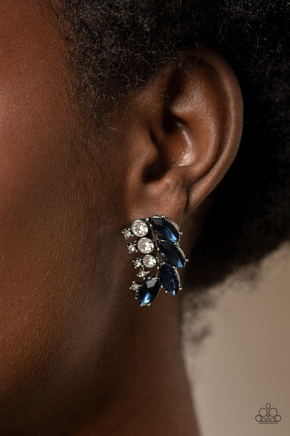 Paparazzi ♥ Flawless Fronds - Blue ♥ Post Earrings