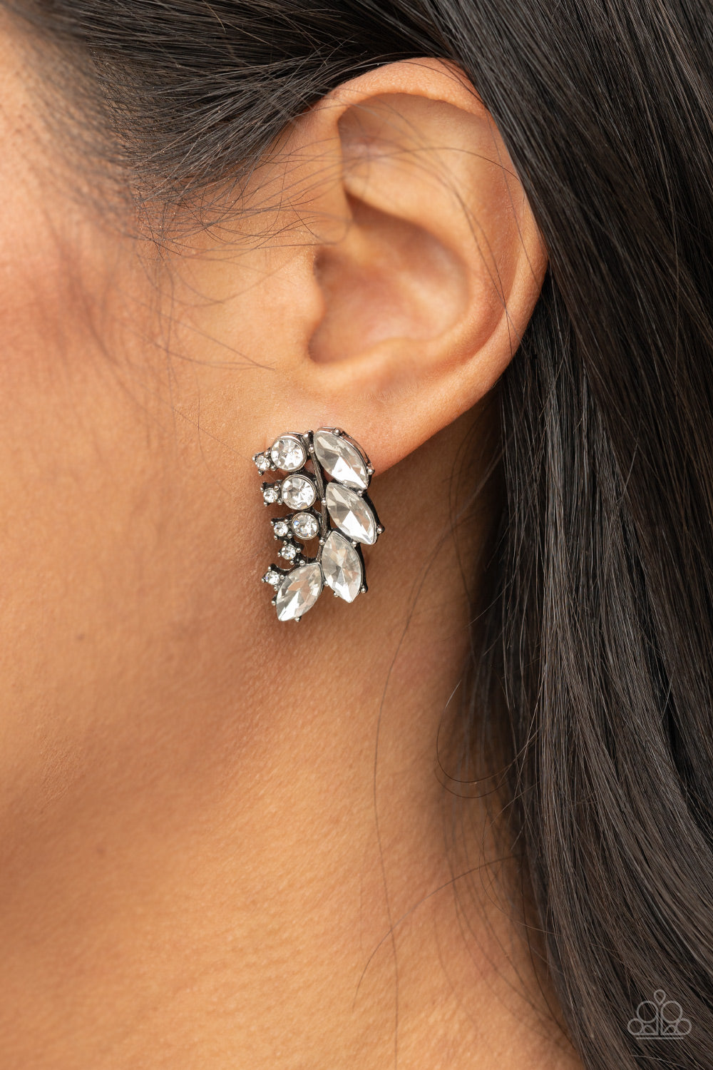 Paparazzi ♥ Flawless Fronds - White ♥ Post Earrings