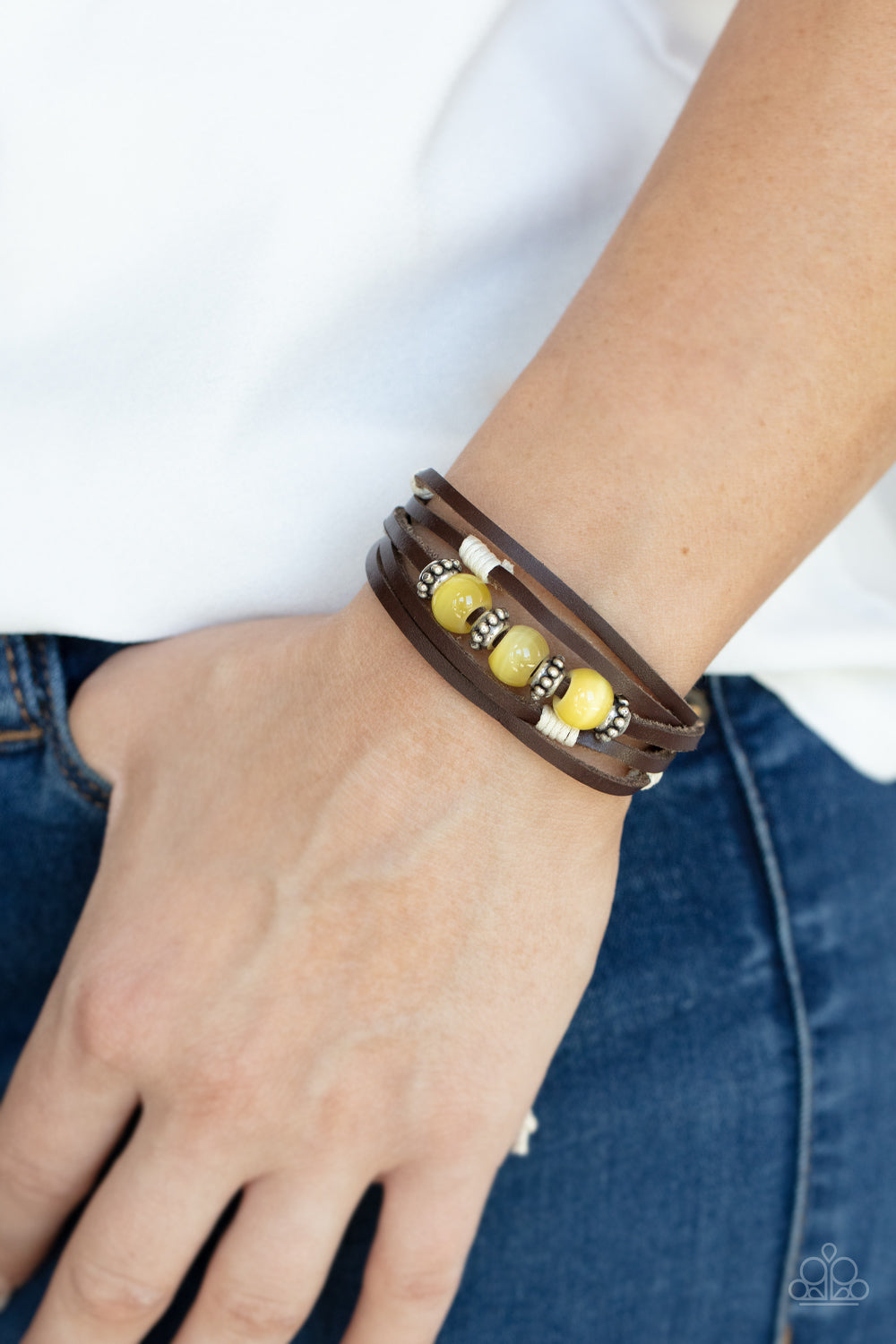 Paparazzi ♥ Homespun Radiance - Yellow ♥ Bracelet