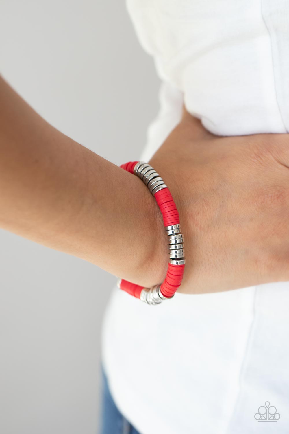 Paparazzi ♥ Stacked In Your Favor - Red ♥ Bracelet