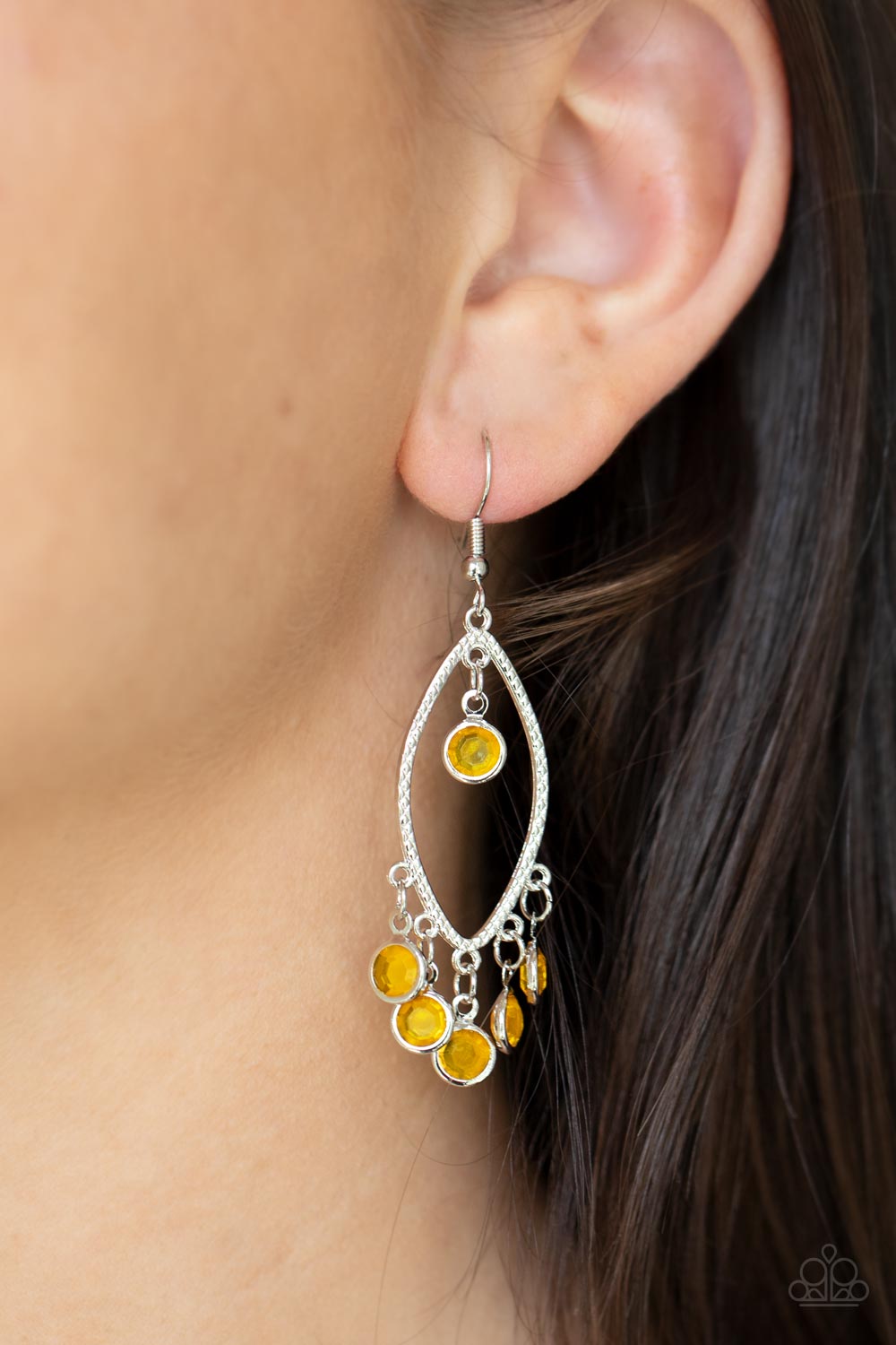 Paparazzi ♥ Glassy Grotto - Yellow ♥ Earrings