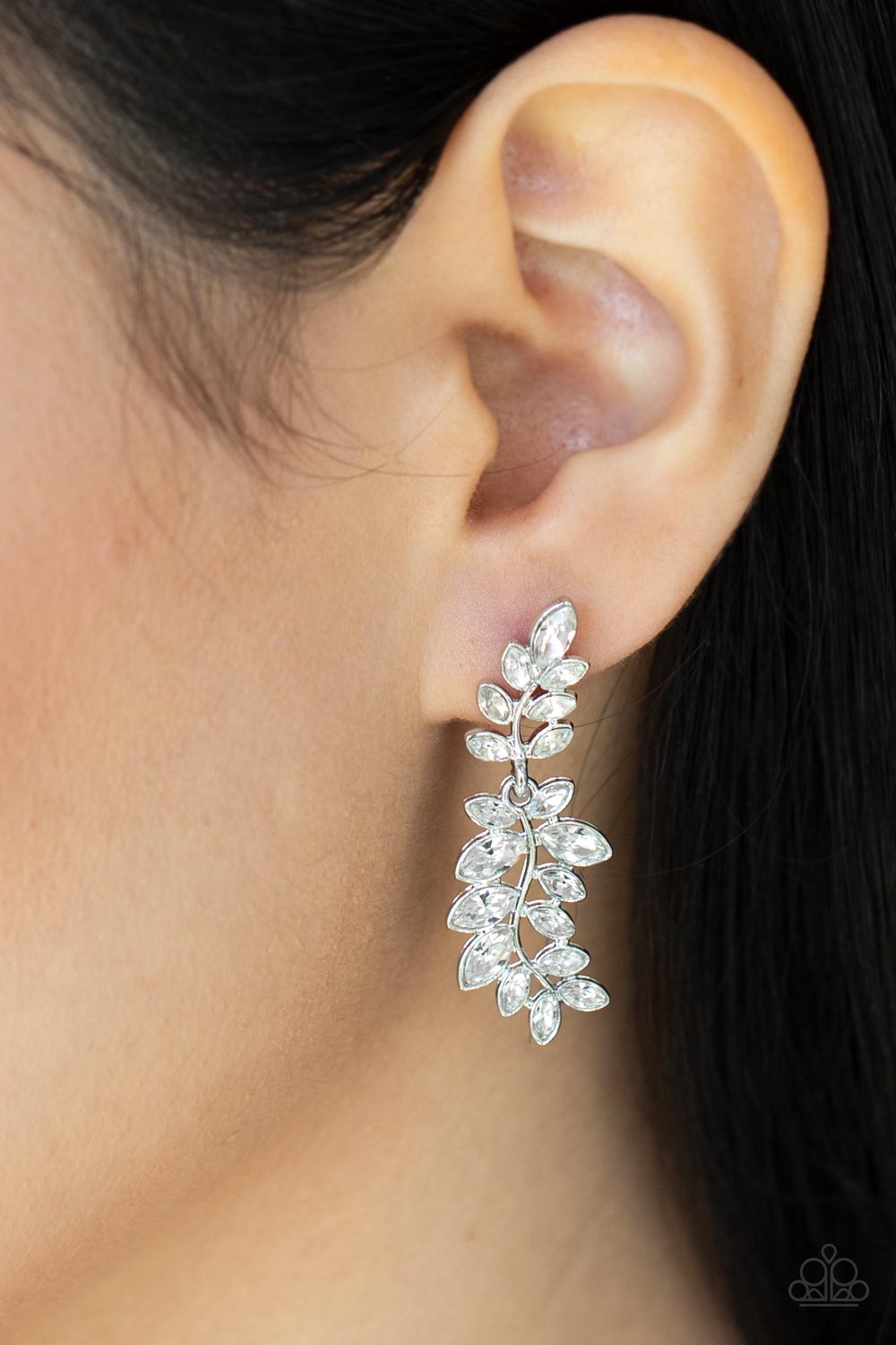 Paparazzi ♥ Frond Fairytale - White ♥ Post Earrings