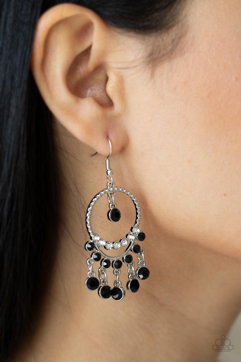 Paparazzi ♥ Cosmic Chandeliers - Black ♥ Earrings