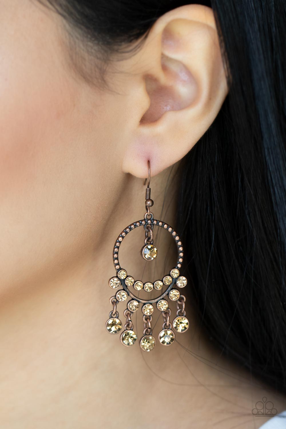 Paparazzi ♥ Cosmic Chandeliers - Copper ♥ Earrings