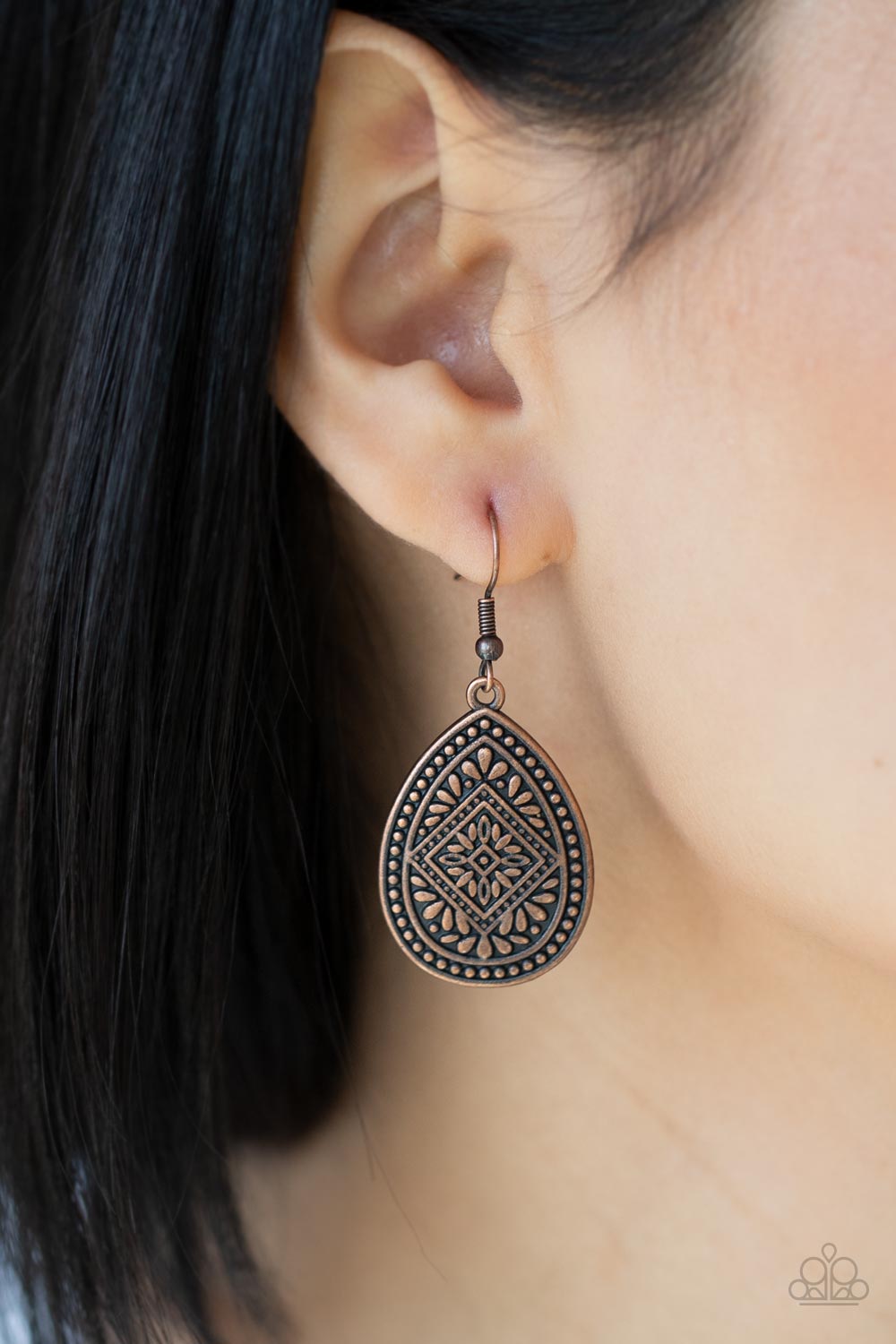 Paparazzi ♥ Mayan Mecca - Copper ♥ Earrings