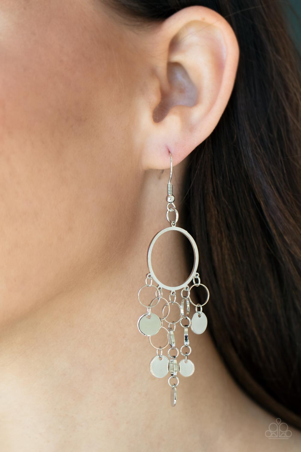 Paparazzi ♥ Cyber Chime - Silver ♥ Earrings