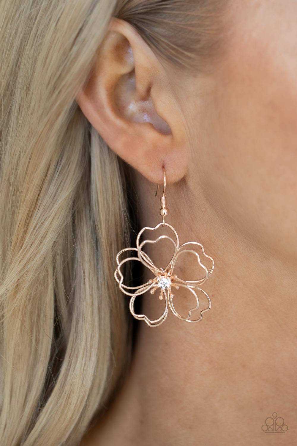 Paparazzi ♥ Petal Power - Rose Gold ♥ Earrings