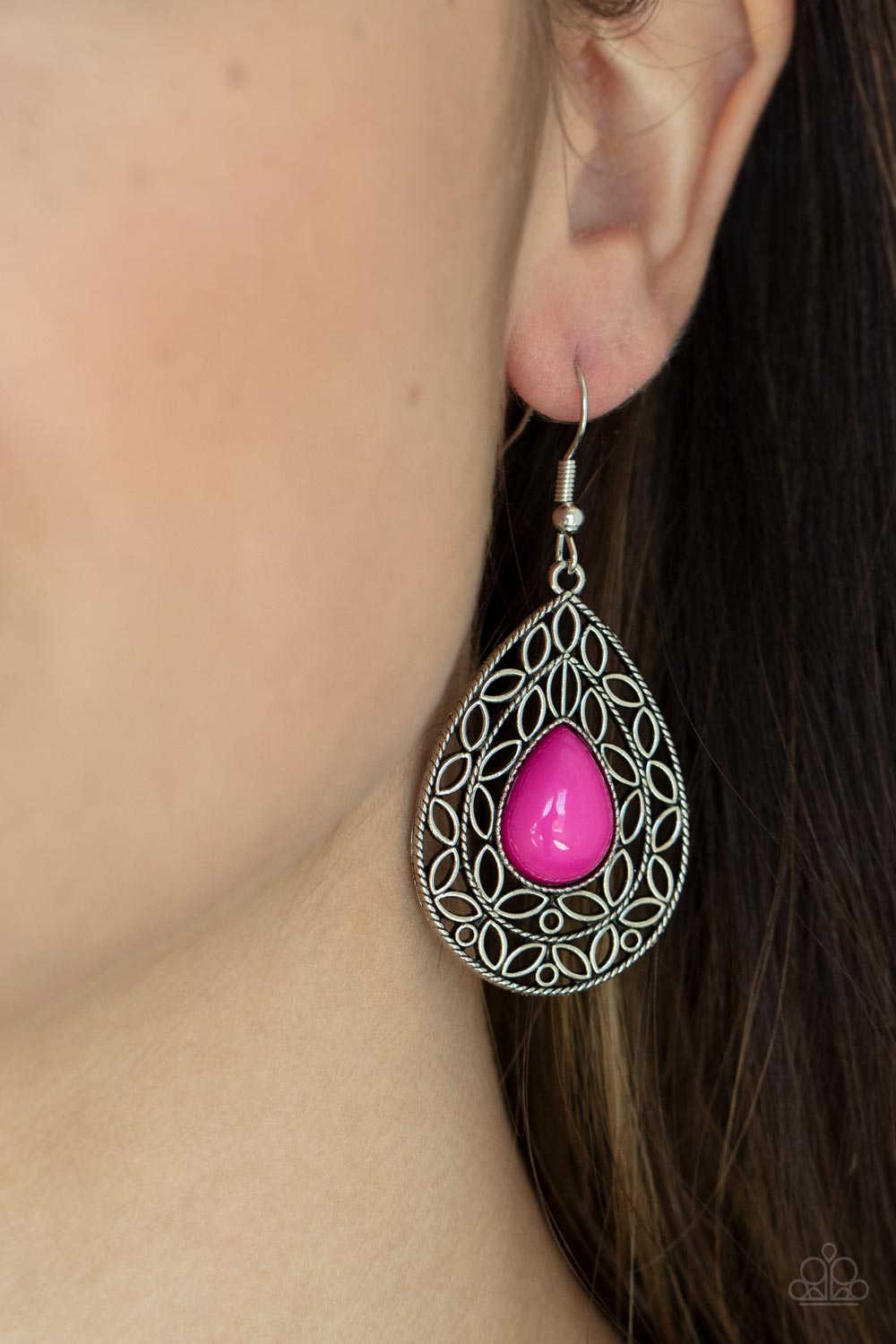 Paparazzi ♥ Fanciful Droplets - Pink ♥ Earrings