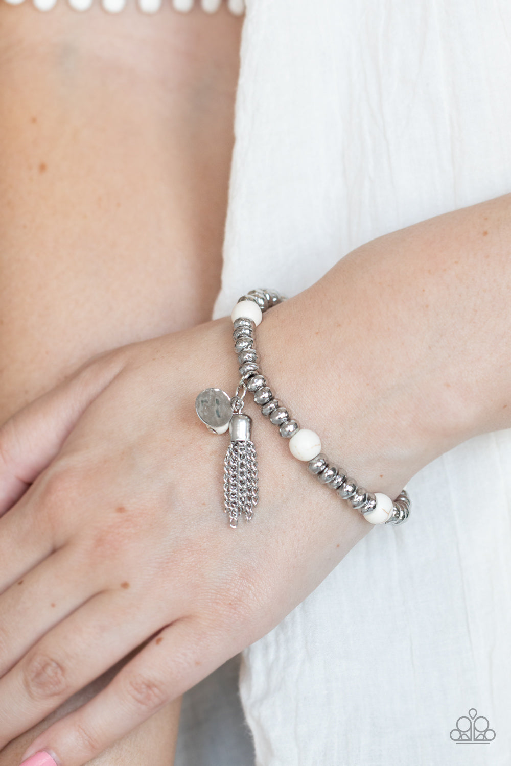Paparazzi ♥ Whimsically Wanderlust - White ♥ Bracelet