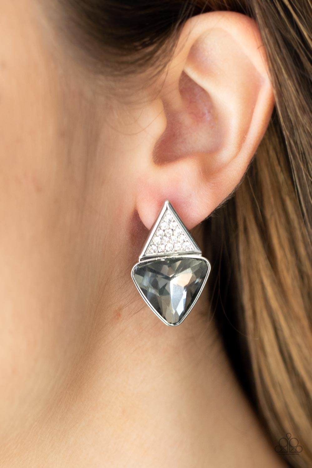 Paparazzi ♥ Risky Razzle - Silver ♥ Post Earrings