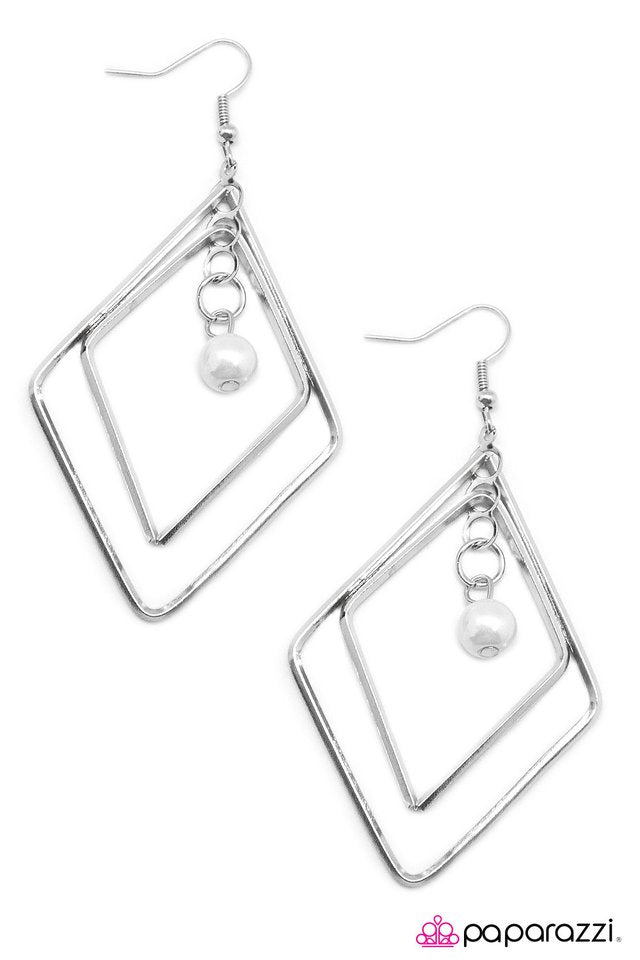 Paparazzi ♥ A Saving Grace - White ♥ Earrings