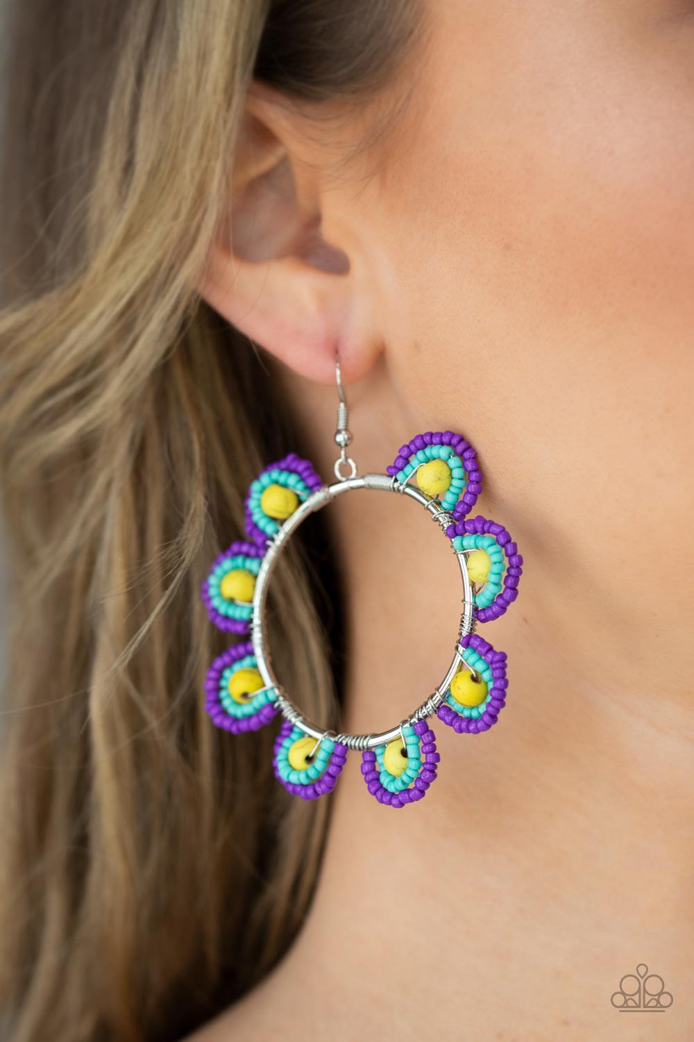 Paparazzi ♥ Groovy Gardens - Yellow ♥ Earrings