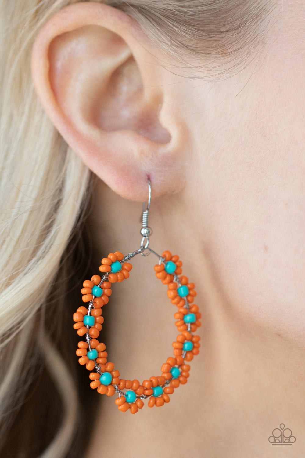 Paparazzi ♥ Festively Flower Child - Orange ♥ Earrings