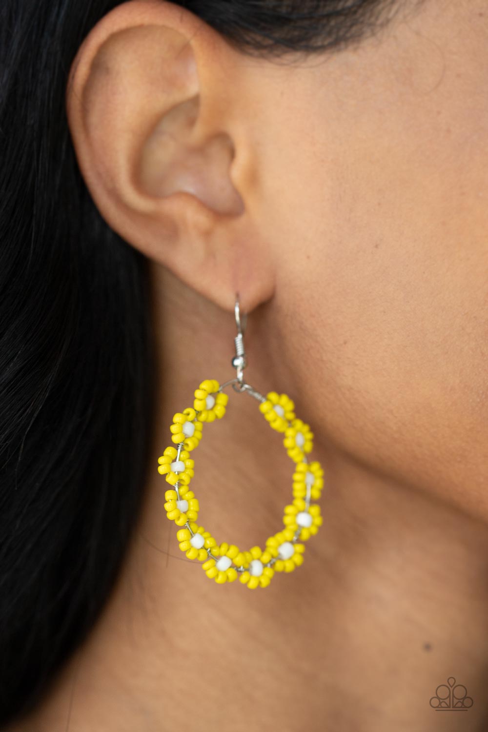 Paparazzi ♥ Festively Flower Child - Yellow ♥ Earrings