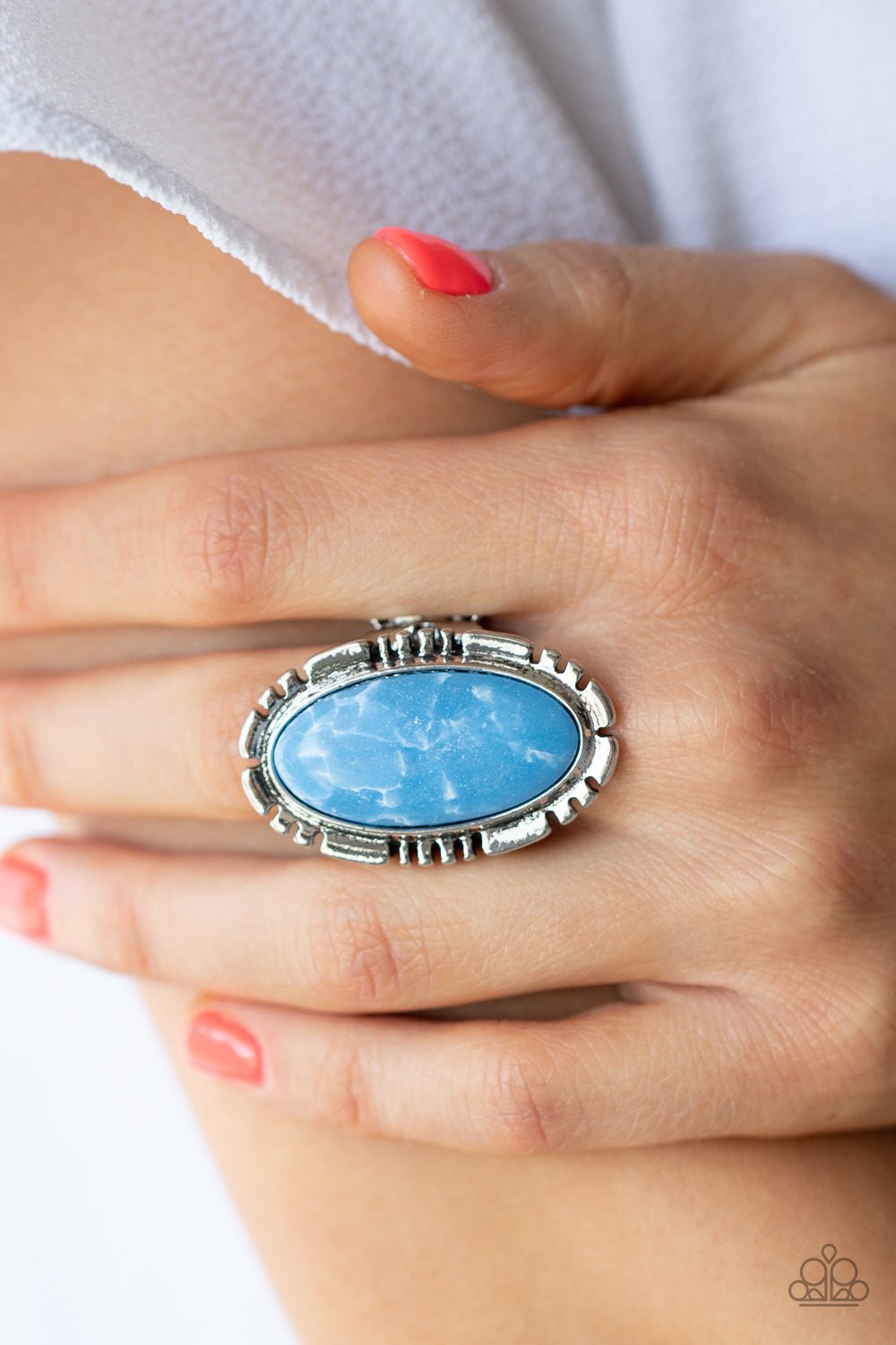 Paparazzi ♥ Peacefully Pioneer - Blue ♥ Ring