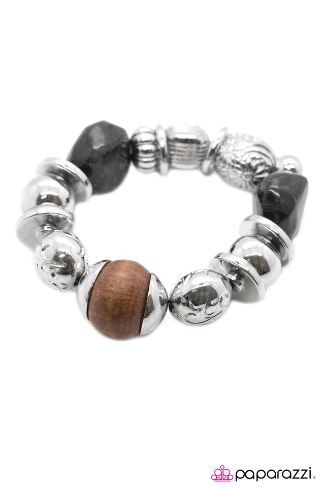 Paparazzi ♥ Glass Half Full - Black ♥ Bracelet