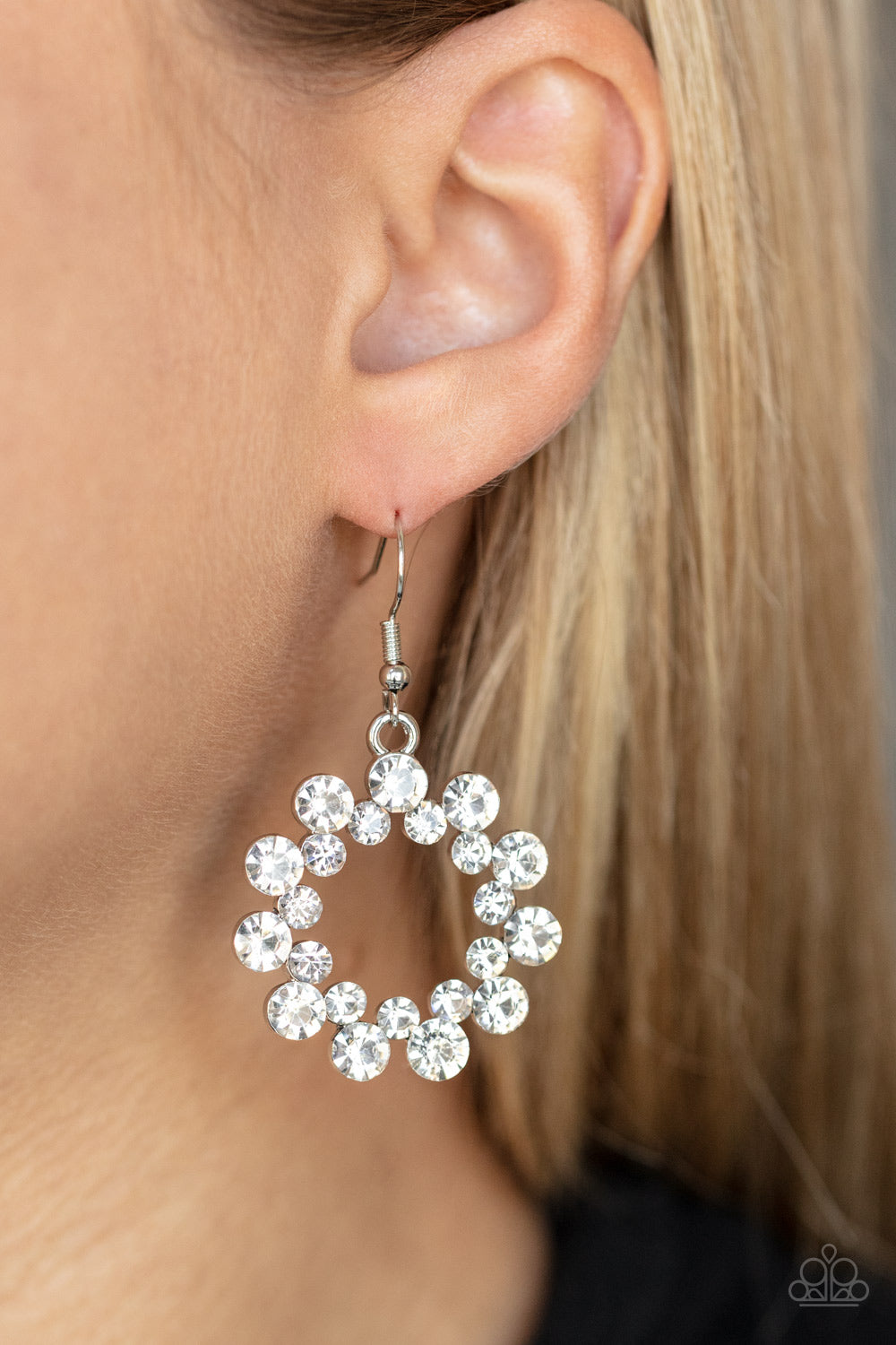 Paparazzi ♥ Champagne Bubbles - White ♥ Earrings