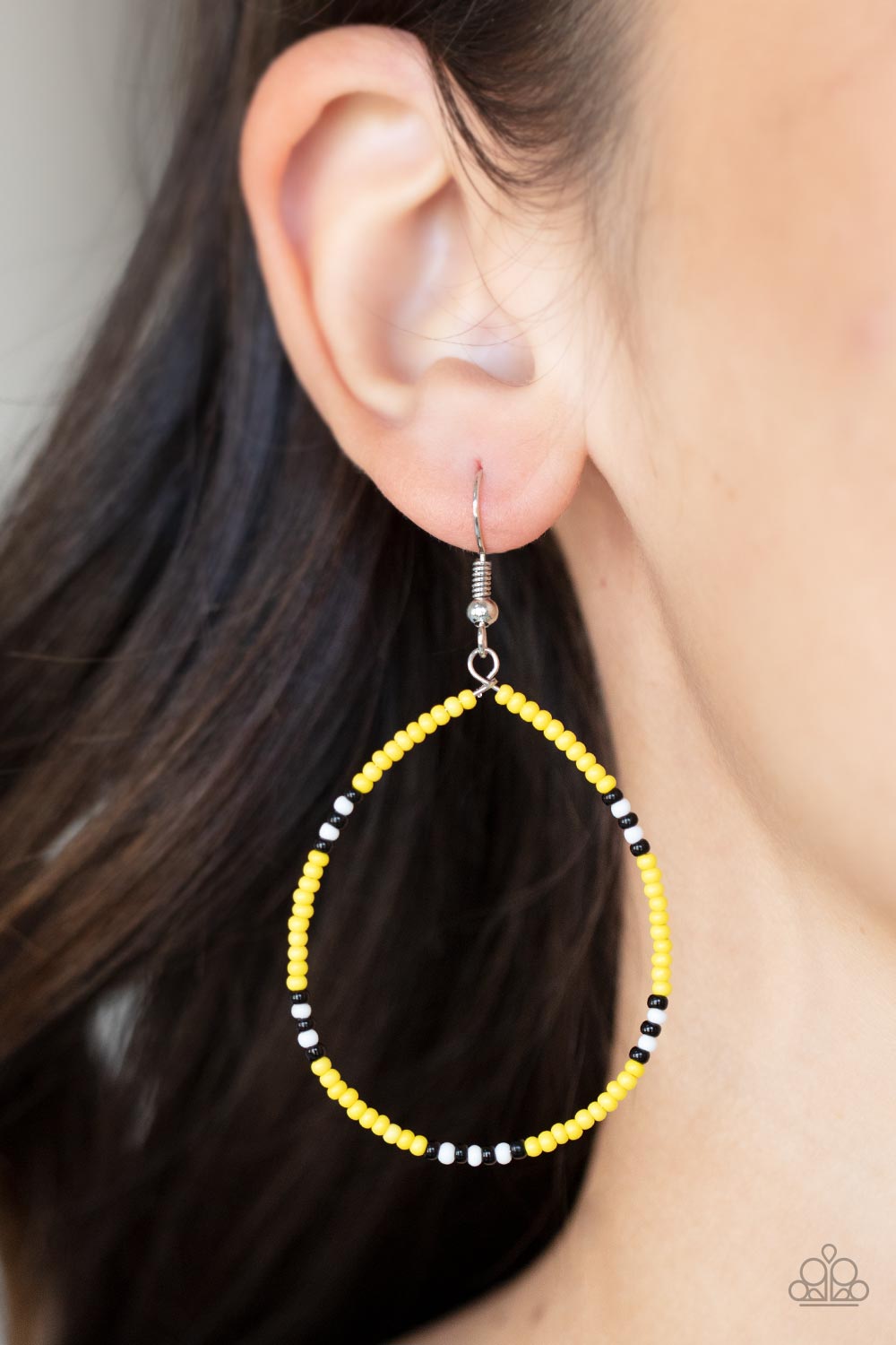Paparazzi ♥ Keep Up The Good BEADWORK - Yellow ♥ Earrings