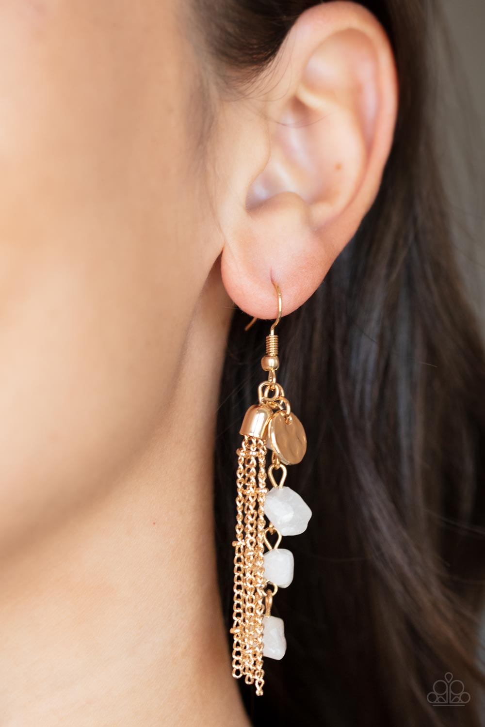 Paparazzi ♥ Stone Sensation - Gold ♥ Earrings