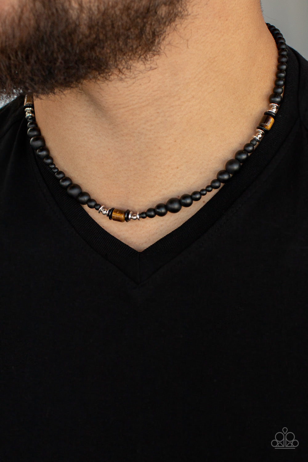 Paparazzi ♥ Stone Synchrony - Brown ♥ Mens Necklace