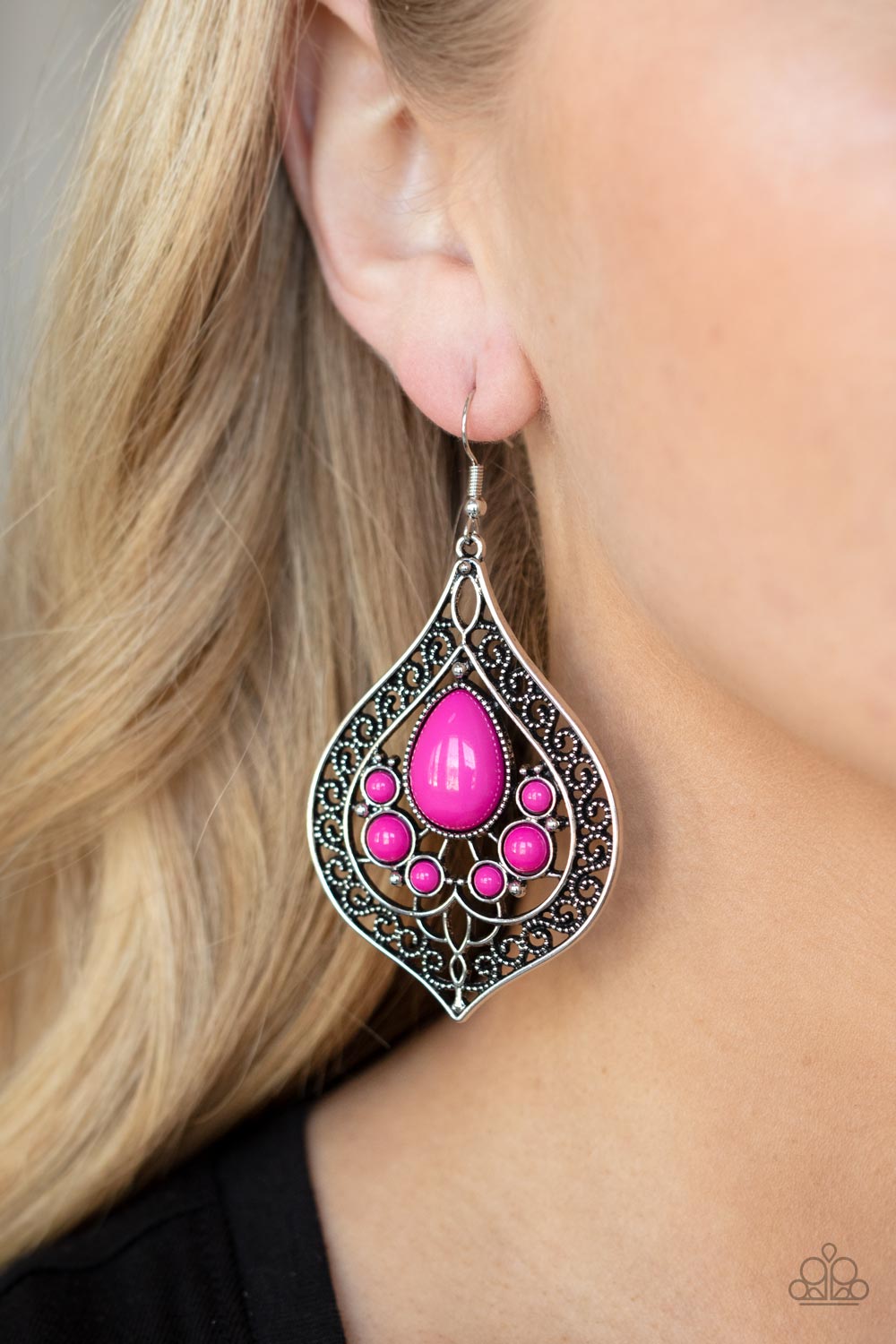 Paparazzi ♥ New Delhi Nouveau - Pink ♥ Earrings