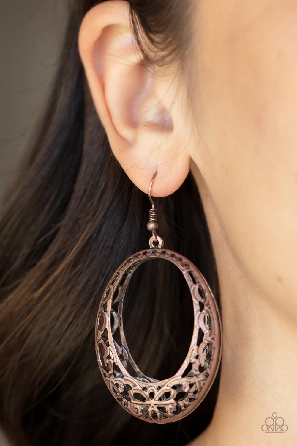 Paparazzi ♥ Gardenista Grandeur - Copper ♥ Earrings