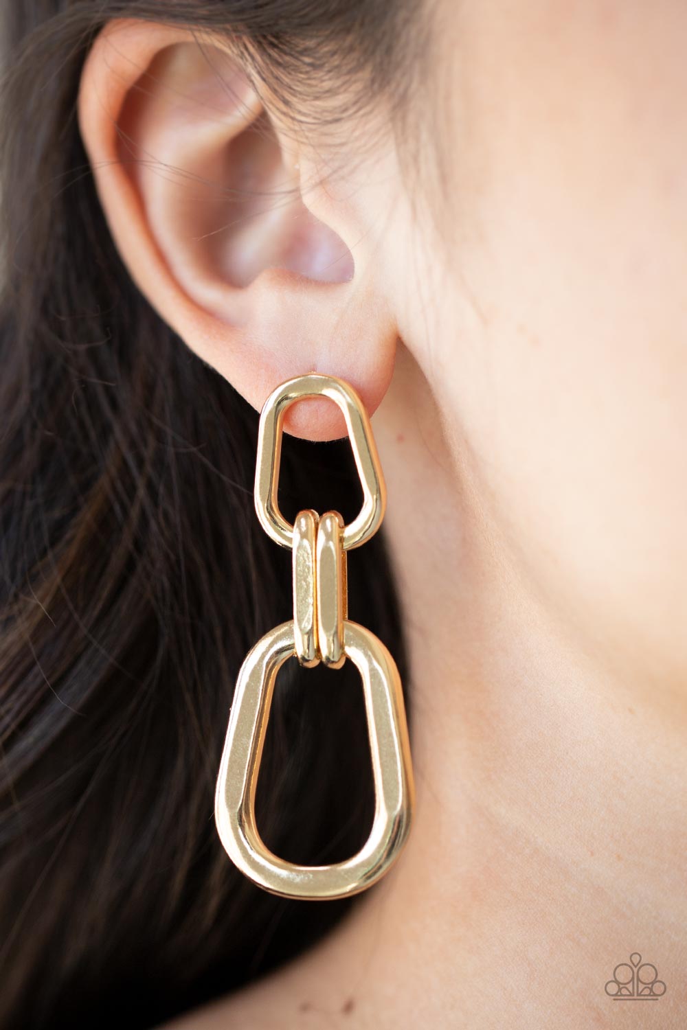 Paparazzi ♥ Harmonic Hardware - Gold ♥ Post Earrings
