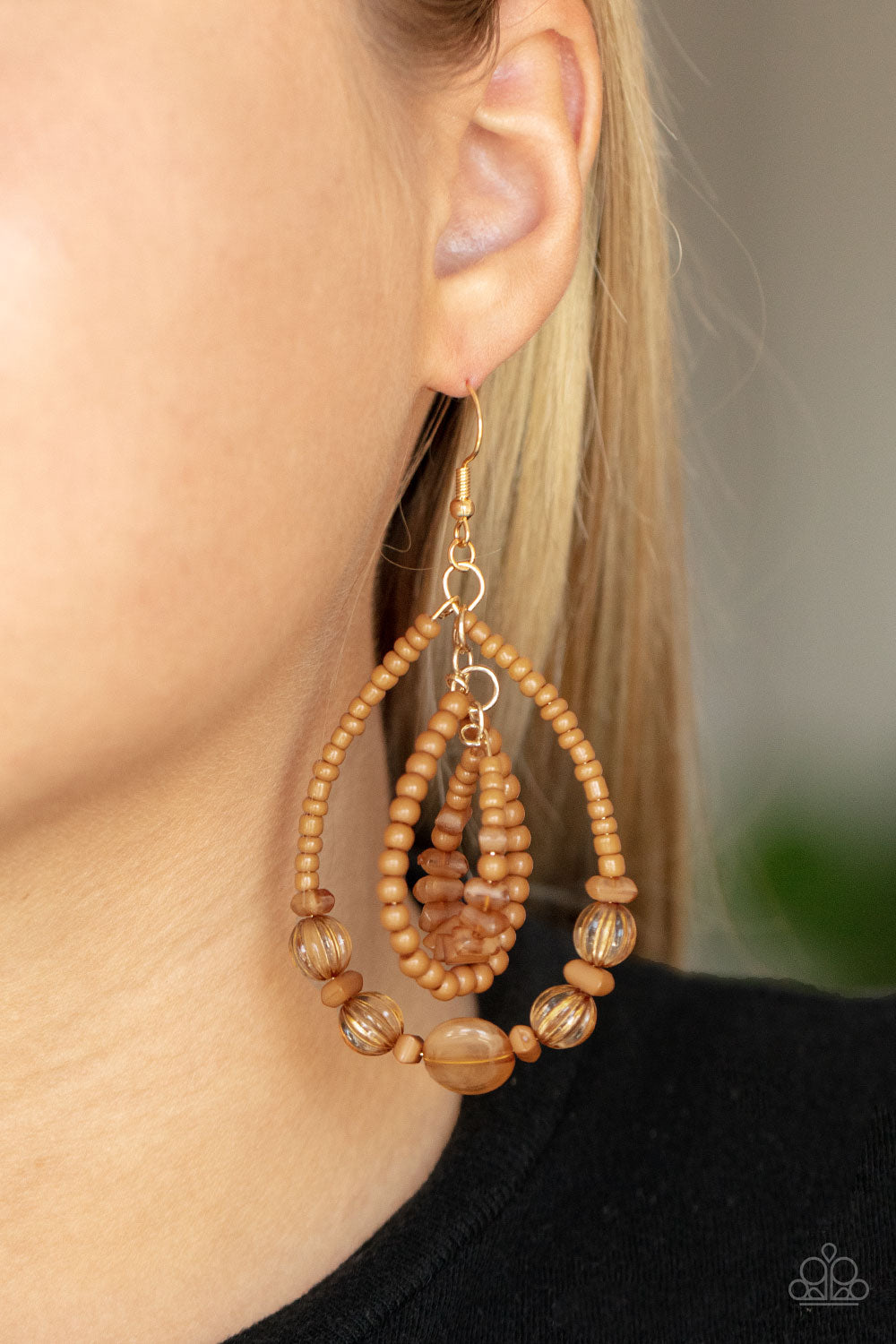 Paparazzi ♥ Prana Party - Brown ♥ Earrings