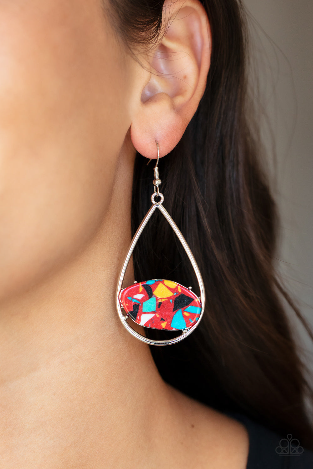 Paparazzi ♥ Tropical Terrazzo - Red ♥ Earrings
