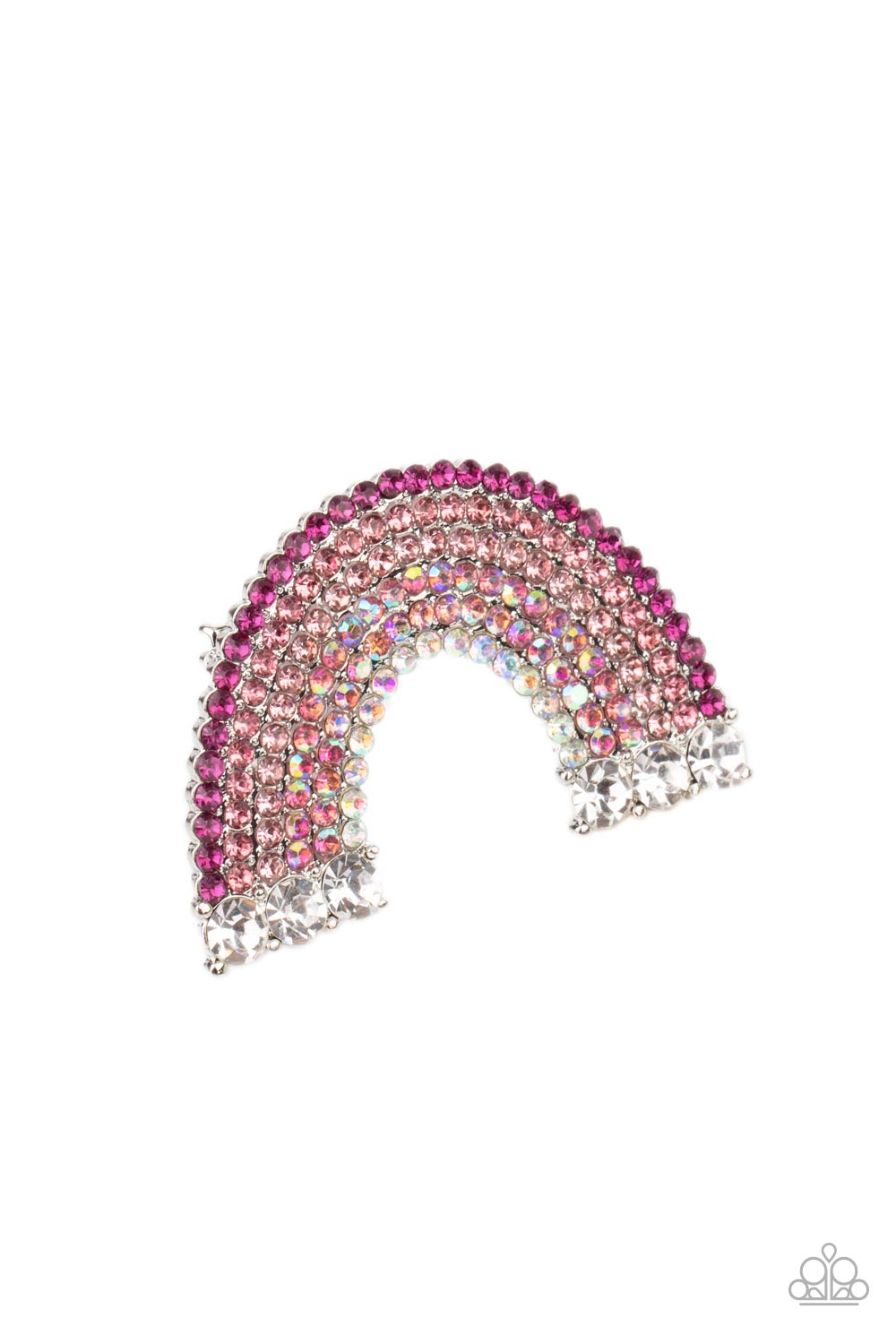 Paparazzi ♥ Somewhere Over The RHINESTONE Rainbow - Pink ♥ Hair Clip