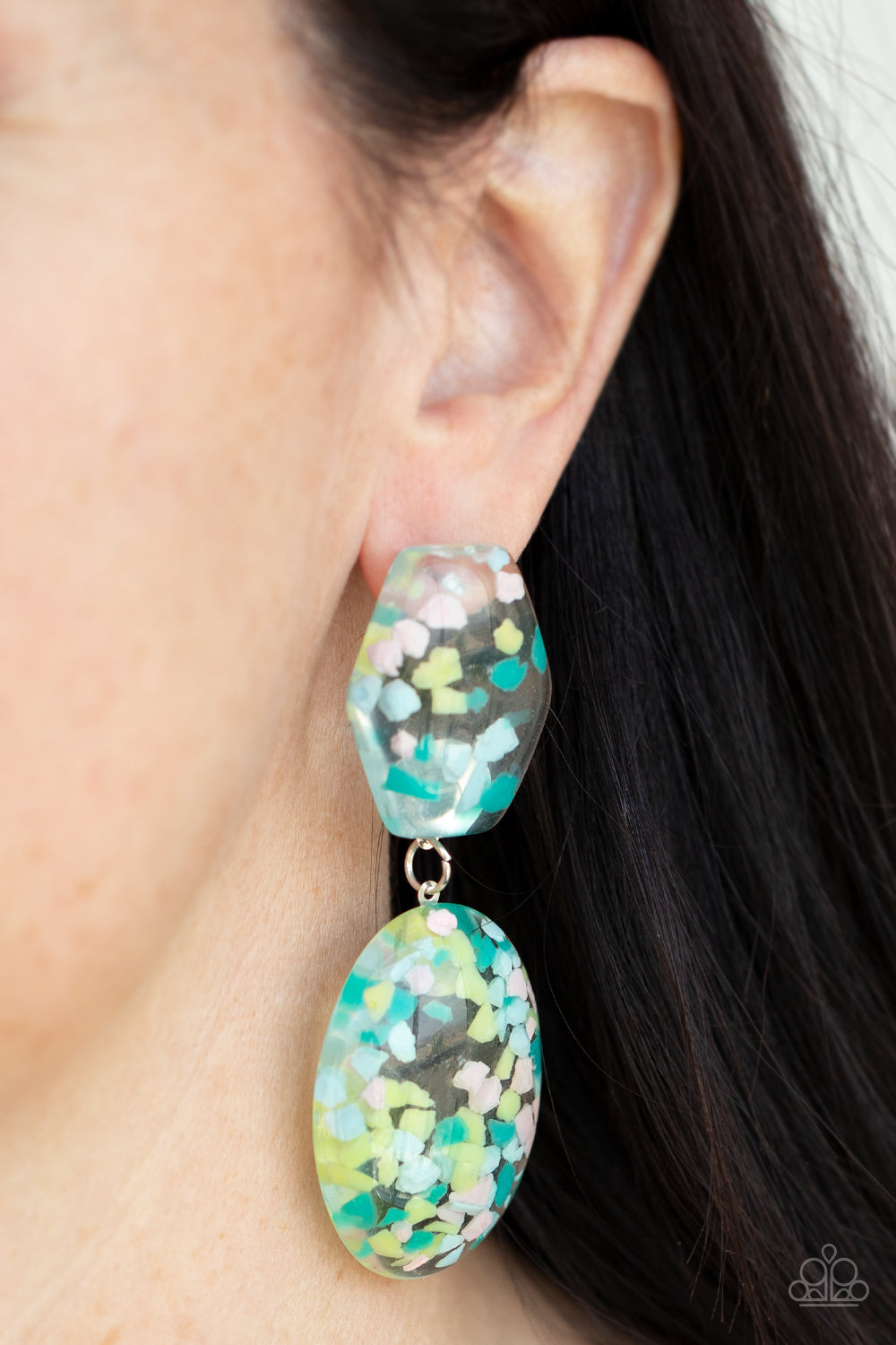 Paparazzi ♥ Flaky Fashion - Multi ♥ Post Earrings