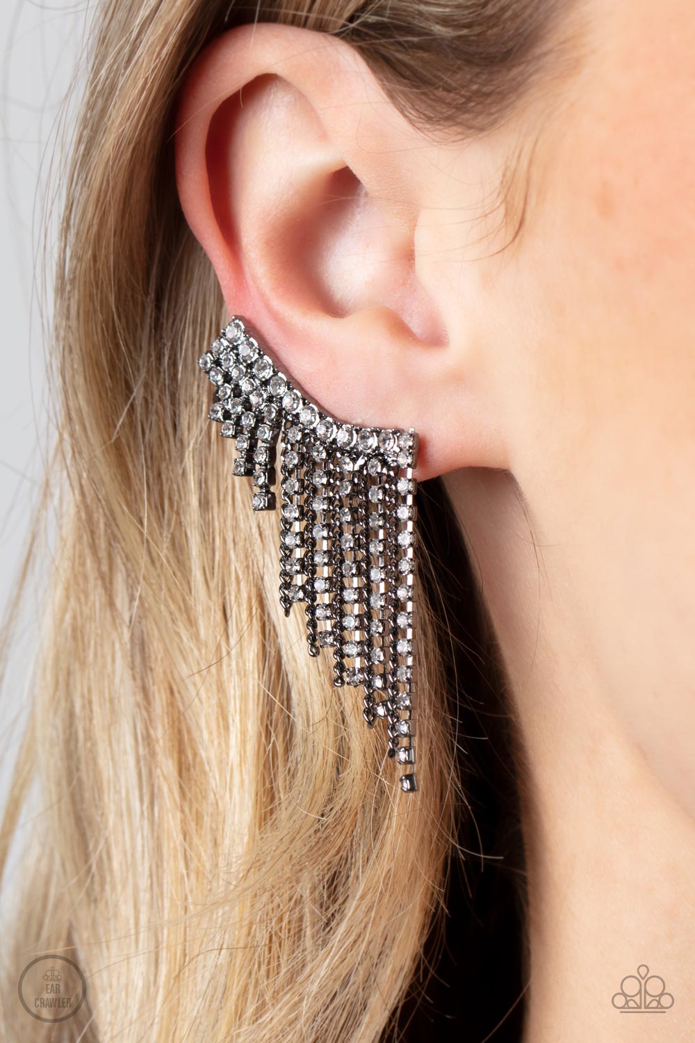 Paparazzi ♥ Thunderstruck Sparkle - Black ♥ Post Earrings