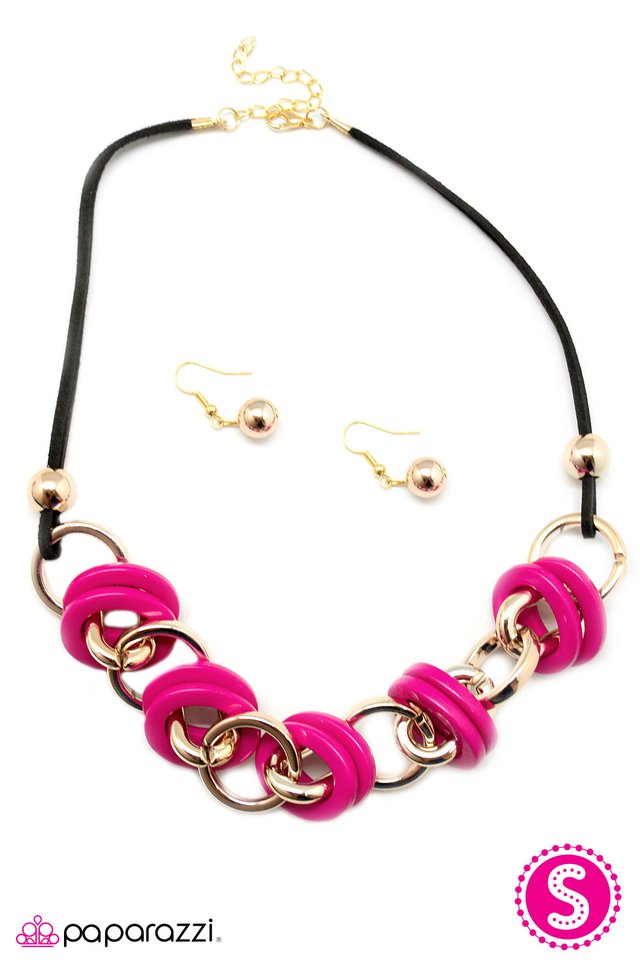 Paparazzi ♥ Fiercely Fearless - Pink ♥ Necklace