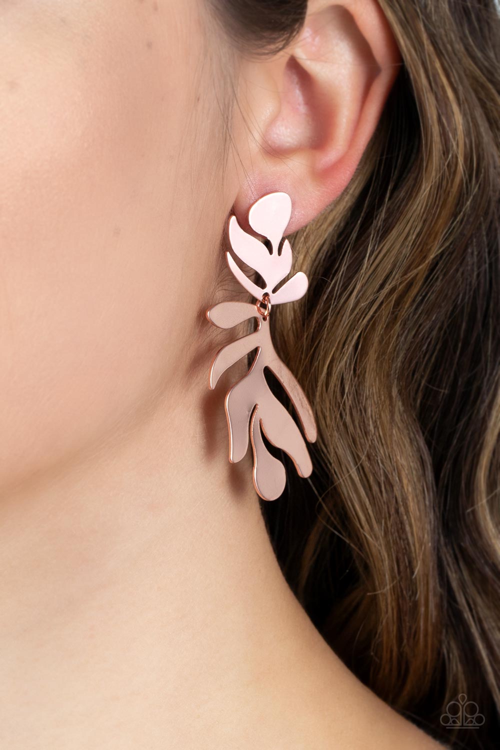 Paparazzi ♥ Palm Picnic - Copper ♥ Post Earrings