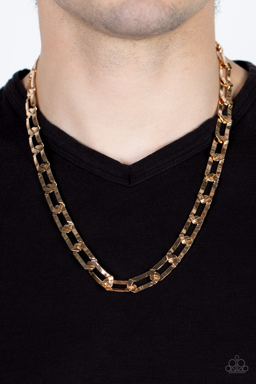 Paparazzi ♥ Full-Court Press - Gold ♥ Mens Necklace
