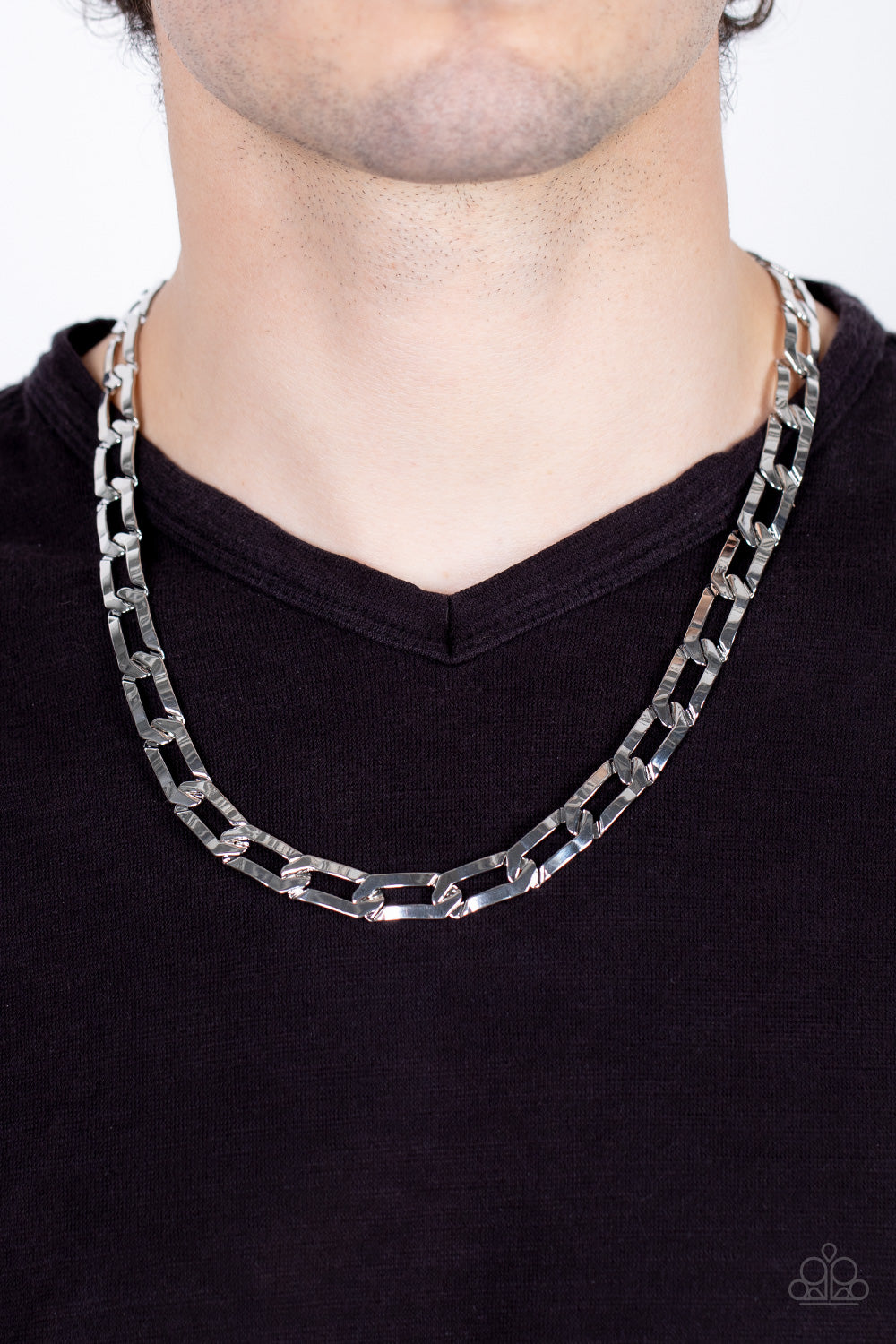 Paparazzi ♥ Full-Court Press - Silver ♥ Mens Necklace