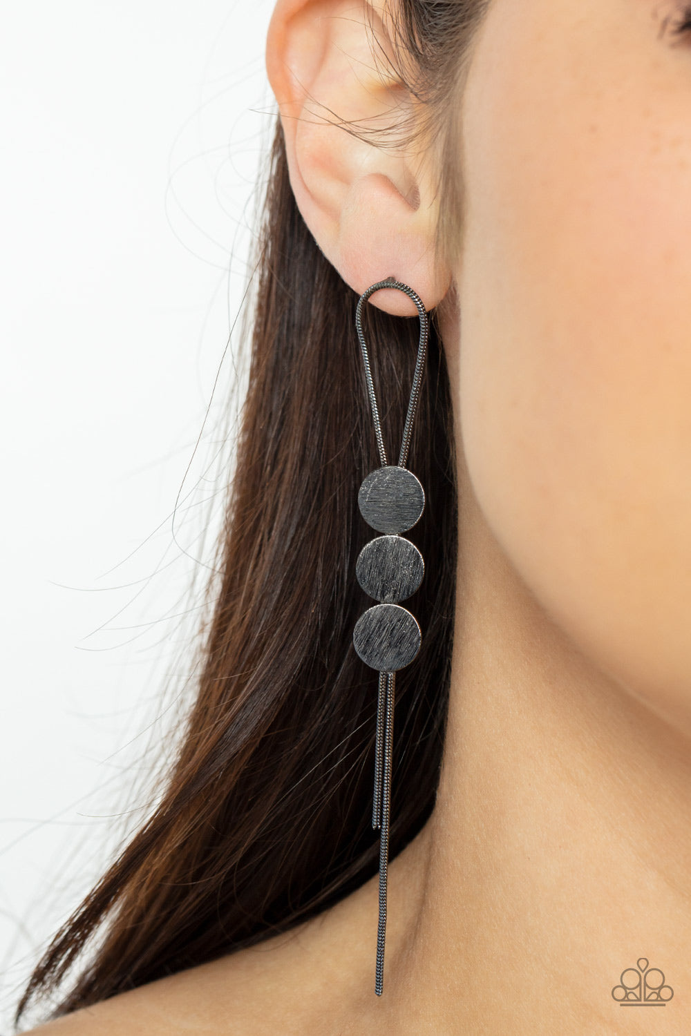 Paparazzi ♥ Bolo Beam - Black ♥ Post Earrings
