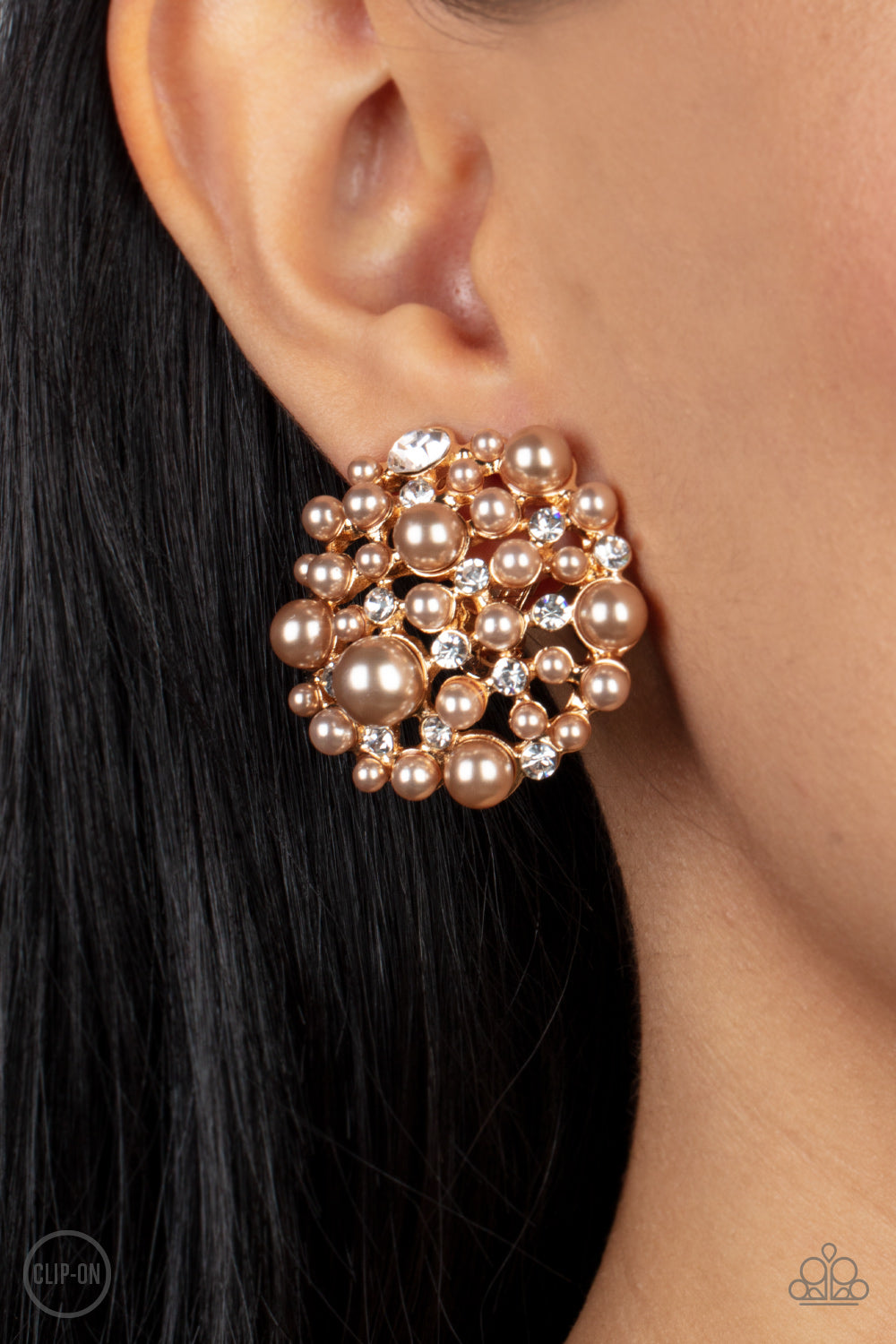 Paparazzi ♥ Head To Toe Twinkle - Brown ♥ Clip-On
