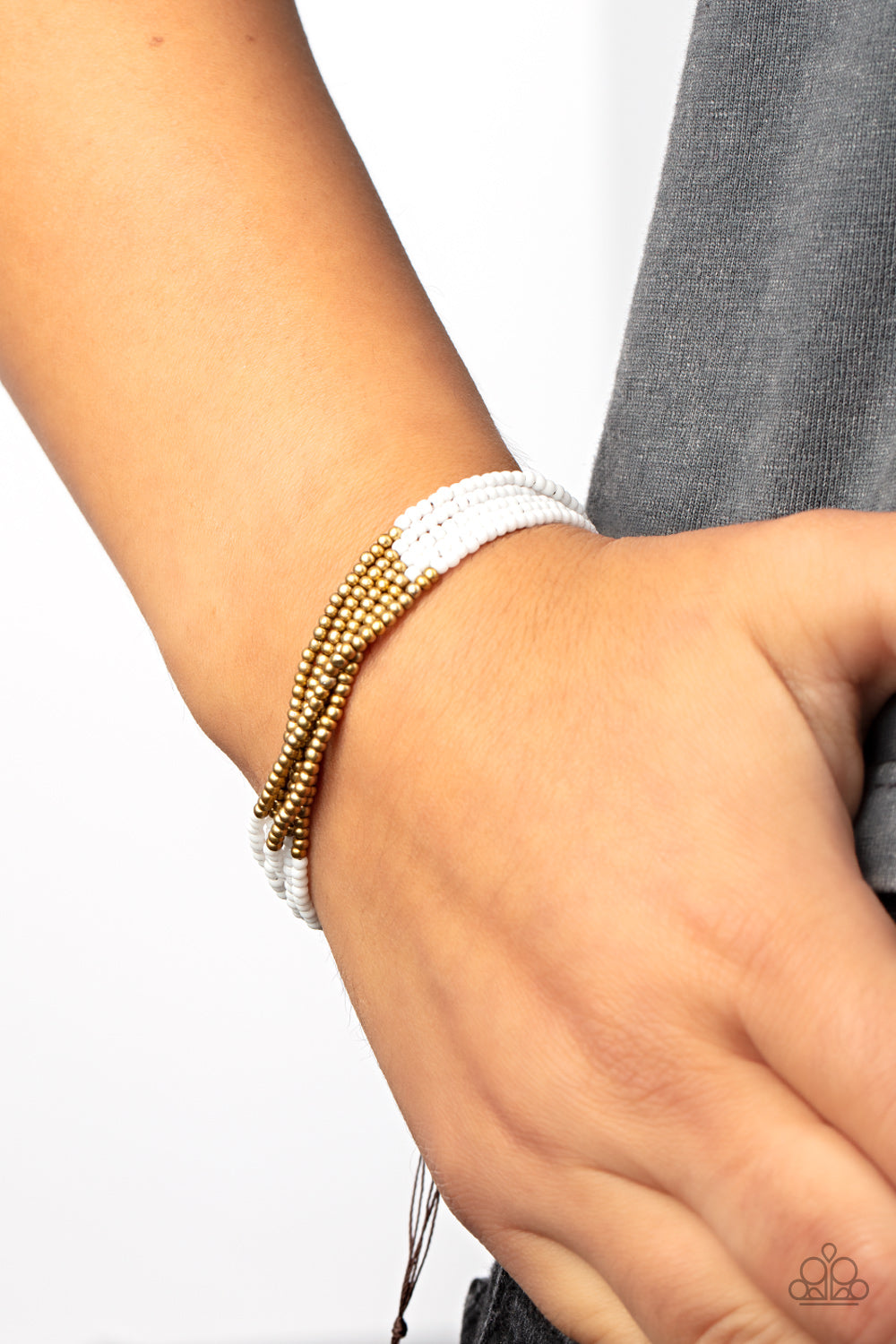 Paparazzi ♥ BEAD Bold - White ♥ Bracelet