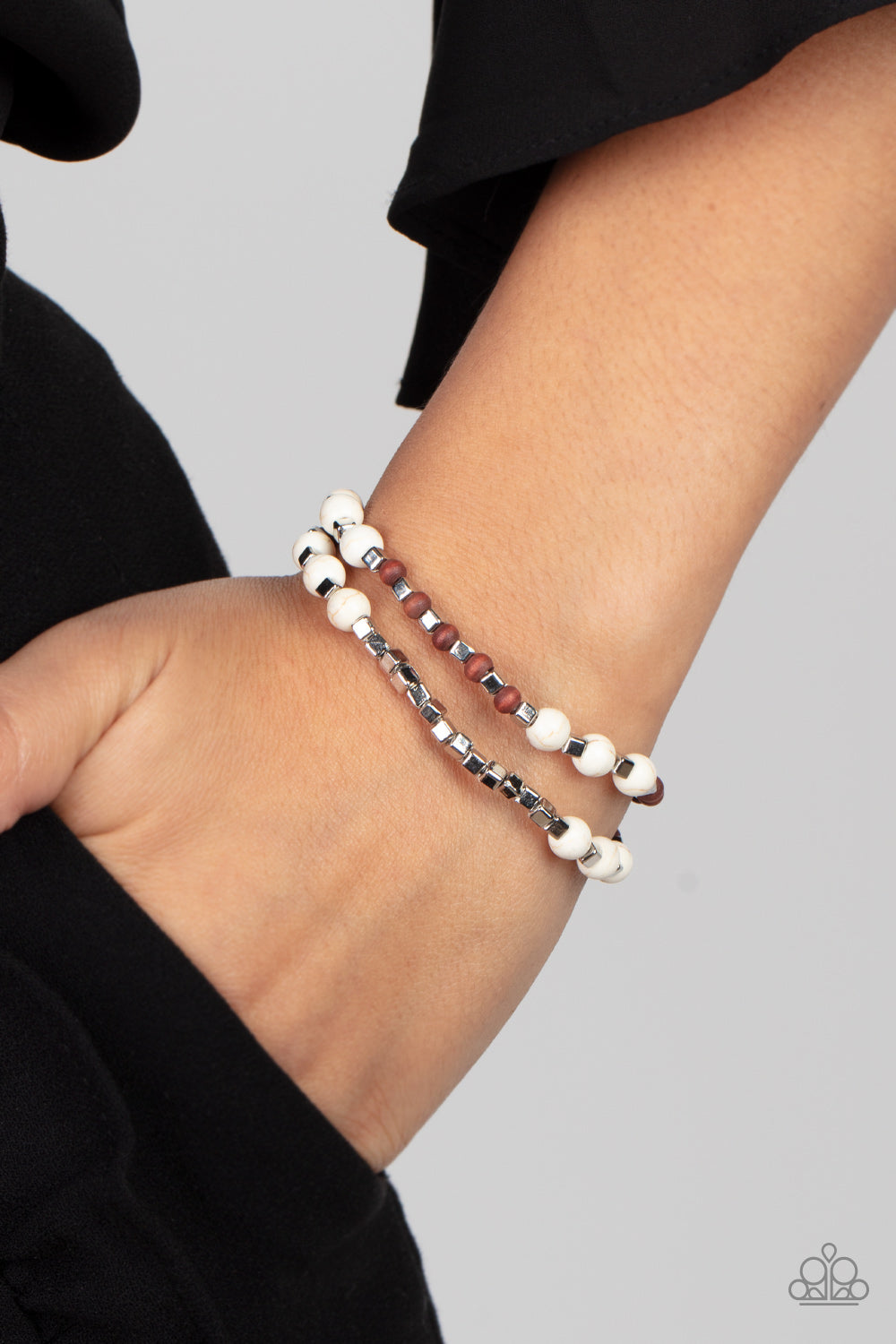 Paparazzi ♥ Backcountry Beauty - White ♥ Bracelet