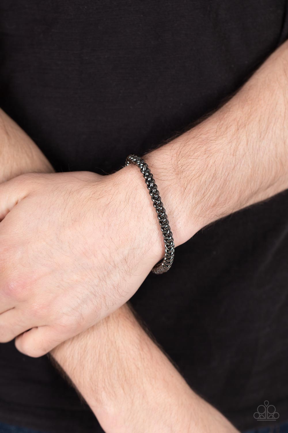 Paparazzi ♥ Setting The Pace - Black ♥ Mens Bracelet