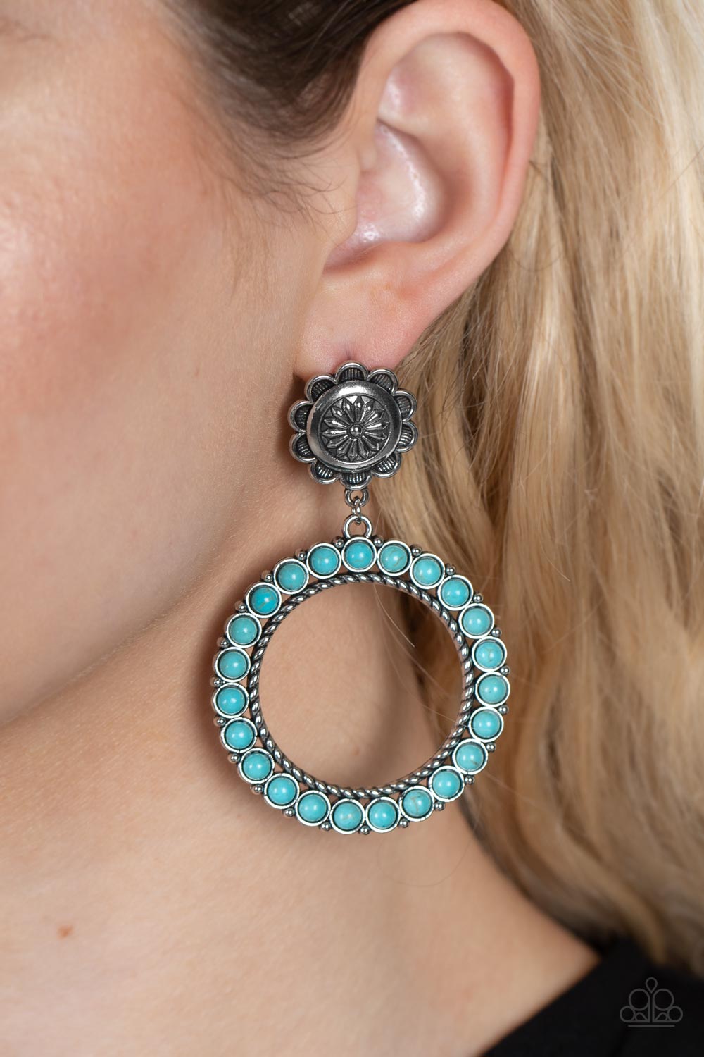 Paparazzi ♥ Playfully Prairie - Blue ♥ Post Earrings