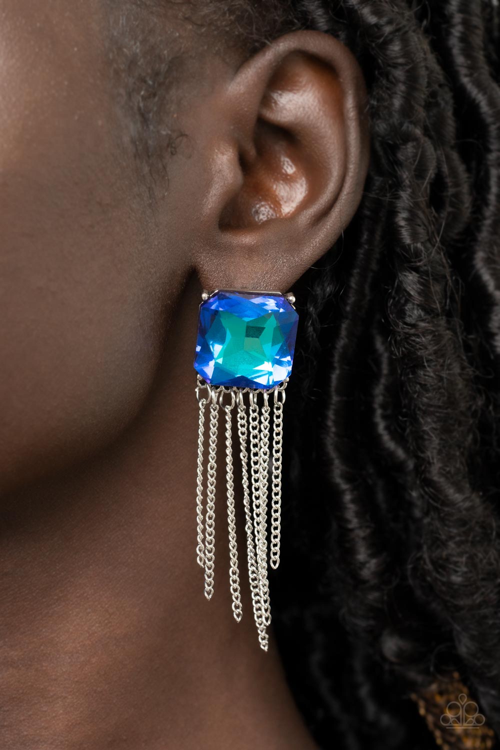 Paparazzi ♥ Supernova Novelty - Blue ♥ Post Earrings