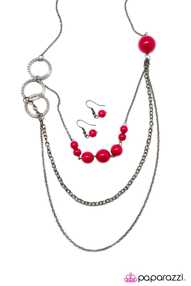 Paparazzi ♥ You Are Crimping My Style - Red ♥ Necklace